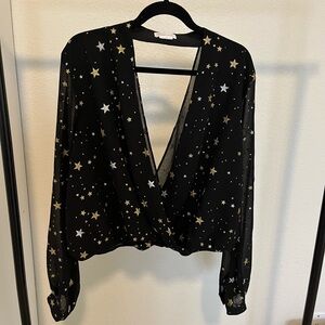 Starry Black and Gold Women's Top